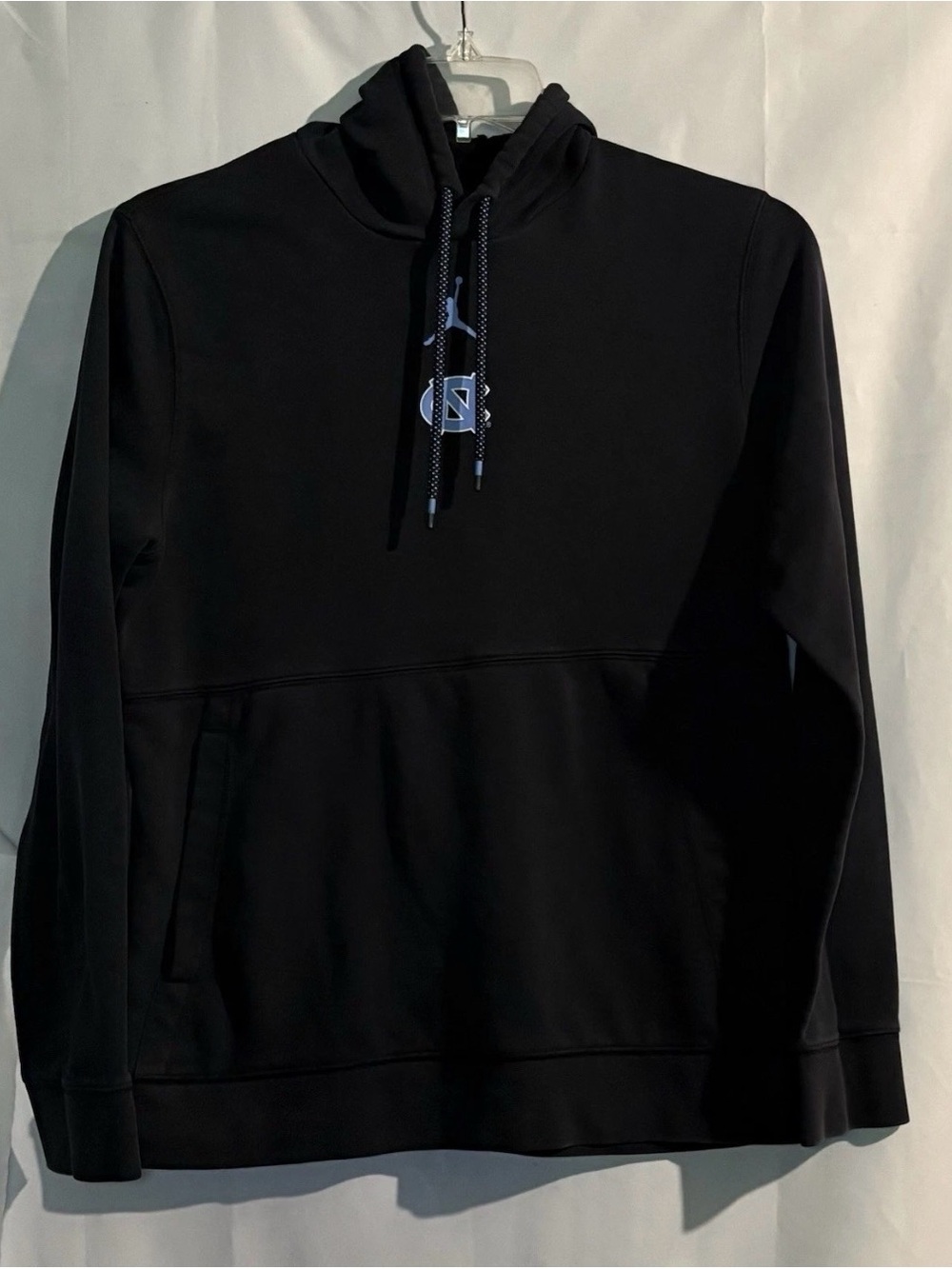 Jordan Black Pullover Hoodie with Subtle Blue Accents
